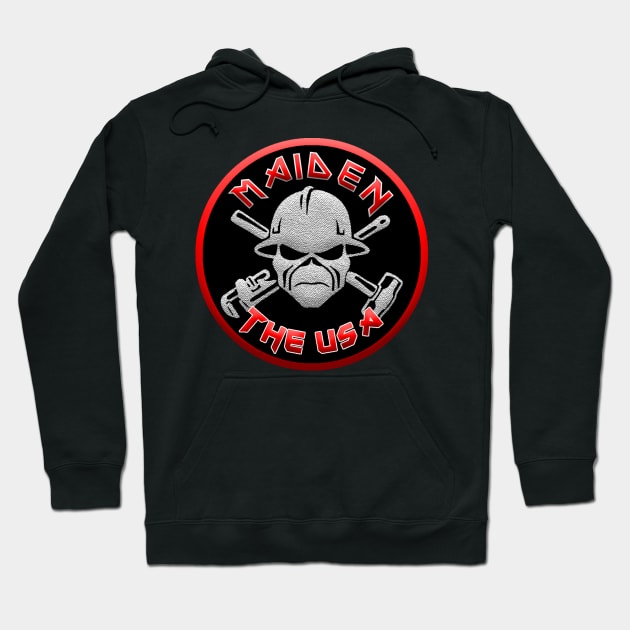 Maiden the USA Hoodie by  The best hard hat stickers 